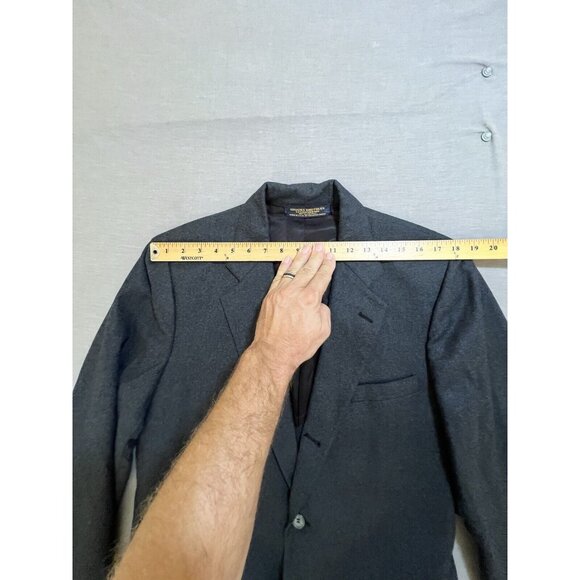 Brooks Brothers Coat Mens 40L Gray Wool 4‎ Button Pocketed Long Blazer Jacket - Picture 7 of 13